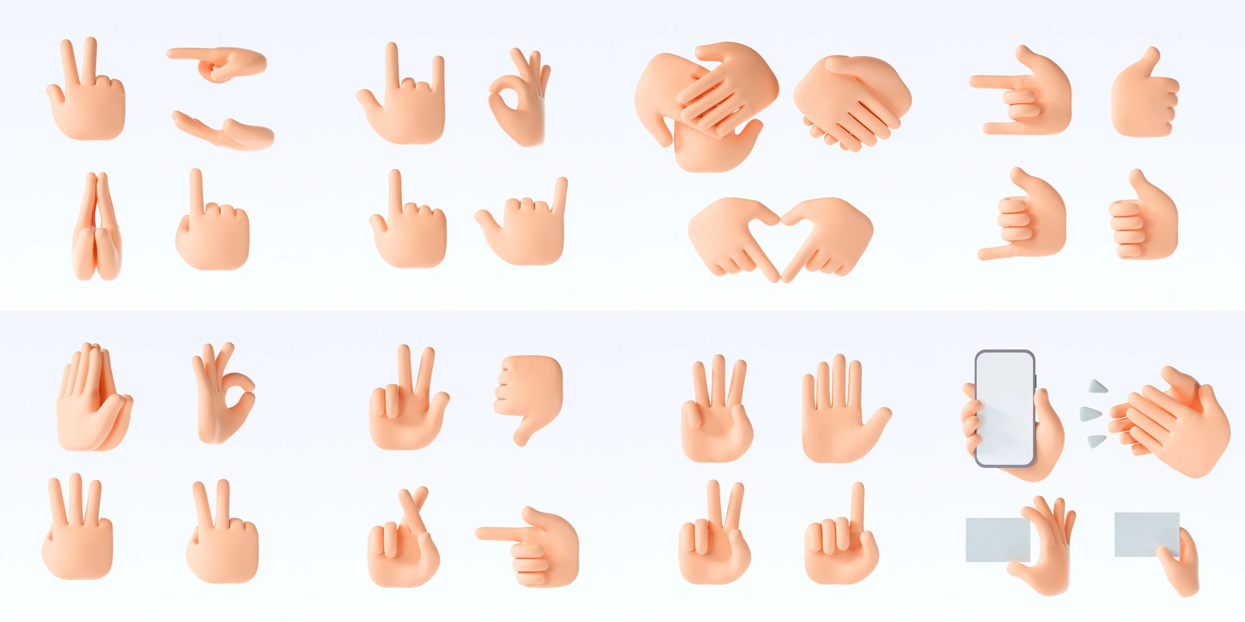 3D cartoon icon of a hand gesture symbolizing motivation